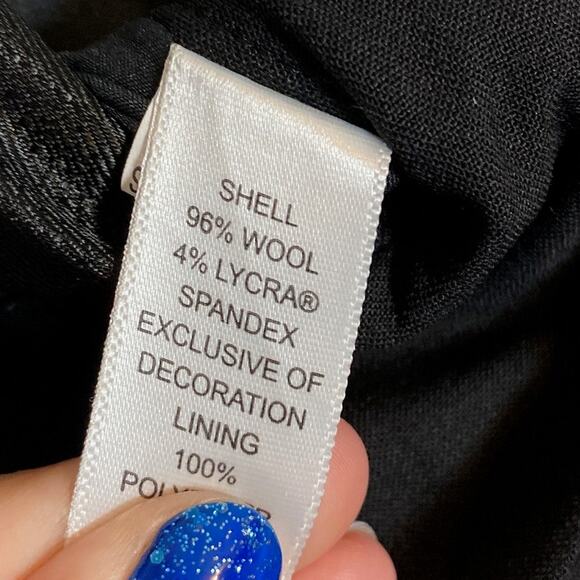 Banana Republic Womens Pants Black Martin Fit Lined Wool Blend Stretch 12 - Picture 6 of 12